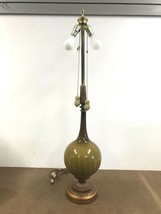 Vintage GENIE LAMP Mid Century Modern blown glass 50s retro green table boudoir - £138.27 GBP