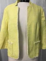 Ann Taylor Loft Women&#39;s Petite Blazer Open Front Yellow Lined Size Large... - £29.57 GBP