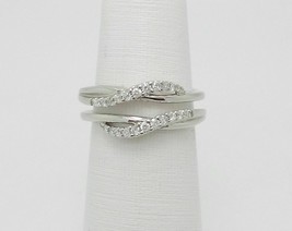 1.25CT Round Cut Diamond Solitaire Enhancer Wrap Ring Guard 14K White Gold Over - £66.27 GBP