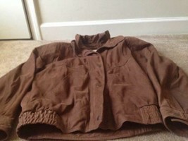 Vintage Tannery West Men&#39;s Brown Suede Leather Zip Up Jacket Coat Size S... - £47.09 GBP