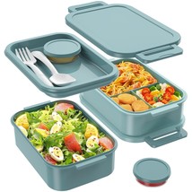 Bento Box Adult Lunch Box - 72Oz Stackable Bento Lunch Box For Adults, 3... - £15.63 GBP