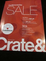 Crate&amp;Barrel Crate &amp; Barrel Catalog Summer 2018 The Memorial Day Sale Brand New - £7.85 GBP