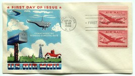 1946 FDC Air Mail Fluegel Cachet DC-4 Skymaster #c32 5c+5c Stamp First Day - £11.61 GBP