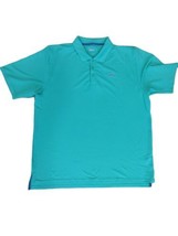 Under Armour Mens Heatgear Polo Golf Shirt 2XL Green w Blue Trim - $12.35