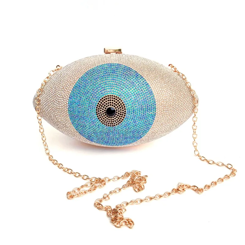   Party Box Design Clutch  Eye Chain  Bag Fashion Women Purses and Handbags Wedd - £97.30 GBP