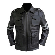 Resident Evil 6 RE 6 Leon Kennedy&#39;s Black Leather Jacket for Men - £46.12 GBP+