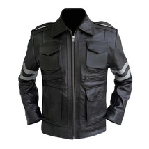 Resident Evil 6 RE 6 Leon Kennedy&#39;s Black Leather Jacket for Men - £46.12 GBP+