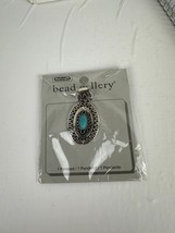 Jewelry Pendant Halcraft Bead Gallery Faux Turquoise Silver New Package ... - £5.34 GBP