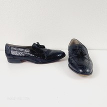 Vintage Johnston Murphy Black Genuine Crocodile Tasseled Loafers Mens 11 M - £144.21 GBP