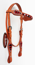 Horse Show Bridle Western Leather Rodeo Headstall Red 8804HB 8804HB - £30.80 GBP