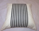 DKNY WILDFLOWER FIELD Ocean Stripe Ribbon deco Pillow Black Ivory NWT - £30.75 GBP