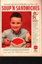 1959 Campbell&#39;s Soup Vintage Magazine Ad &quot;Soup &#39;N Sandwich.&quot; Nostalgic b5 - £16.95 GBP