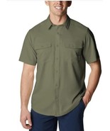 Columbia Mens Shirt Green James Bay Short Sleeves Moisture Wicking UPF 4... - $65.19 CAD