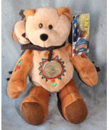 Vintage 2000 Limited Treasures 9&quot; Coin Bear Sacagawea &amp; Pomp With Libert... - £11.01 GBP