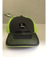 John Deere Trucker Hat Gray/ Bright Yellow Mesh OSFA SnapBack Embroidered - $21.49