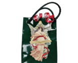 Vintage Tiny Holiday Christmas Angel Gift Bag Music Box Decoration Green... - £8.78 GBP