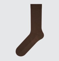 Uniqlo Odor Fighting Ribbed Men Sock Full length 76 Brown One Size Fits ... - £7.13 GBP