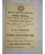1872 Two Sided Boston Ads Boston Belting Co, S. S. Pierce Groceries D.B.... - €7,80 EUR