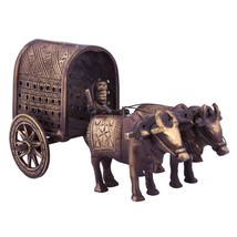 India brass bull cart antique village vehicle cart traditional vehicle cow - £36.90 GBP