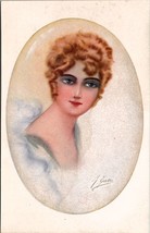Artist Farve Beautiful Art Deco Woman Portrait Smokey Eyes 7523 Postcard X14 - £7.95 GBP