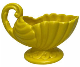 Vintage Haeger USA Yellow Footed Planter Vase Gravy Boat Dish Cornucopia... - $26.65