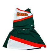 University Of Miami Hurricanes Cheerleading Uniform Top &amp; Skirt Canes Ha... - £74.94 GBP