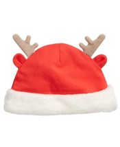 First Impressions Unisex Baby Reindeer Faux Fur Trim Hat 0-6 Months Red Pop - £8.84 GBP