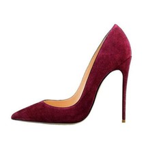 Wine Red 12 cm extreme high heels pointed toe shallow women shoes Women Pumps We - £60.08 GBP