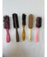 LOT OF 5 VINTAGE BOAR BRISTLE HAIR BRUSH MCM GOODY MOHAWK SPORNETTE WONDER - $559.49 MXN