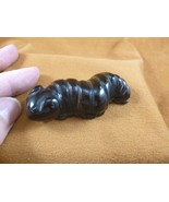 Y-CATE-713) Tiger eye CATERPILLAR Inch WORM figurine gemstone carving in... - $23.96 CAD