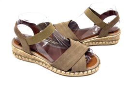 MIZ MOOZ WOMEN'S ELASTIC STRAP ESPADRILLE SANDALS SAGE  37EU / 7US  # T-150 - $29.95