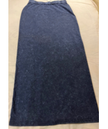 JAY BASICS Modest Straight Mineral Maxi Long Skirt Navy Blue M Elastic W... - £8.64 GBP