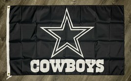 Dallas Cowboys Logo Flag 3x5 ft Sports Black Banner Man-Cave Garage - $16.00