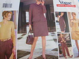 Vogue Pattern 1832 Career Wardrobe Sizes 12 14 16 printed 1996 UNCUT FFo... - $4.84