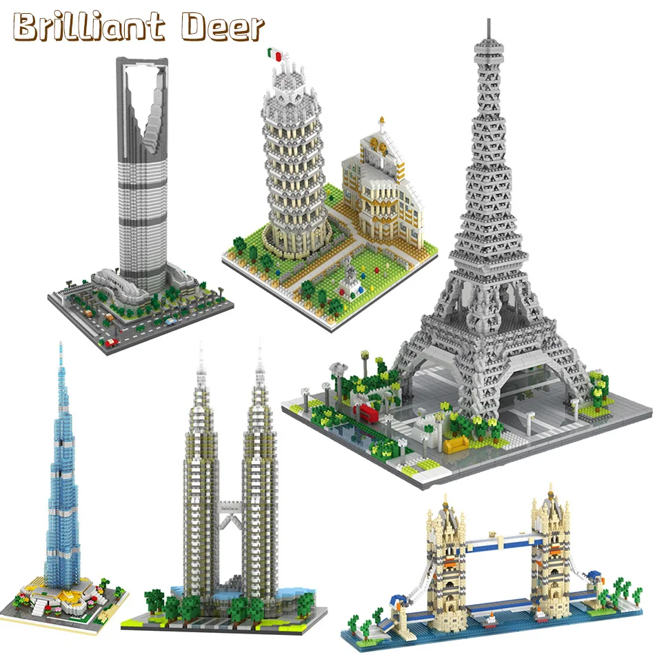 World&#39;s Landmark Micro Diamond Bricks Eiffel Tower  London Bridge Big Ben Taj - £29.89 GBP+