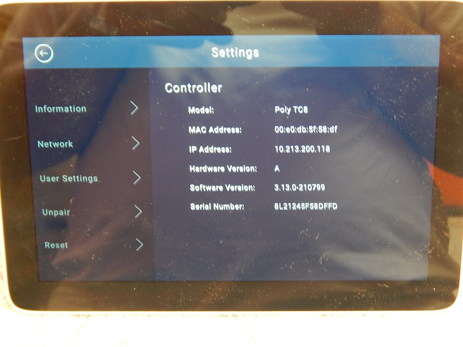 Power Tested Poly TC8 8&quot; Touch Screen Display P020 Conference Device AS-IS - $57.00
