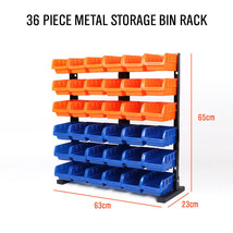 HORUSDY 36pcs Storage Bins 6 Tier Metal Rack Parts Organizer Garage Tool Shelves - £97.95 GBP