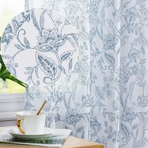 Lazzzy Sheer Curtains 84 Inch Length 2 Panels Set Farmhouse Floral Curtains - £31.16 GBP
