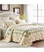 2PC Global Trends Bloomfield Ivory 100% Cotton Twin Quilt Set - £142.20 GBP