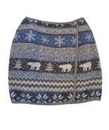 Vintage 80s 90s Gray Blue Fair Isle Mini Wrap Skirt Wool Blend USA Made ... - $48.27