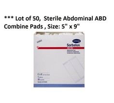 50 Count Hartmann Sorbalux Abdominal Pad ABD Pads Sterile 5 X 9, high ab... - $23.75