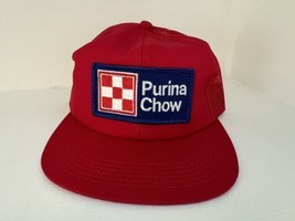 Vintage Purina Chow Snapback Mesh Trucker Hat Cap Red Patch K-Products F... - £26.48 GBP