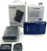 Canon Powershot Elph 190 Digital Camera BLUE 20MP 10x Zoom WiFi Tested IOB - $354.05