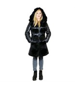 Shanazia Women&#39;s Leather Puffer Coat with Fox Trim - £468.04 GBP