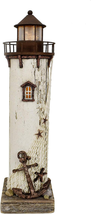 Wood Lighthouse with Led Light Nautical Decorations for Home Rustic L - $1,482.10 MXN
