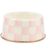 MACKENZIE-CHILDS Enamel Pet Bowl Rosy Check Medium New - $59.95