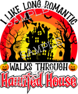 Romantic Walks Through Haunted House Sublimation Graphic INSTANT DOWNLOAD - €3,47 EUR