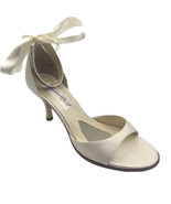 Coloriffics Sierra Ivory Sz 7.5 Womens Heel Rhinestone Ribbon Ankle Stra... - $48.37