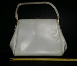 Vintage Gray Leather Frame Handbag Clasp Closure - $9.99