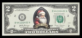 Santa Claus Christmas - $2 US Dollar Bill Santa Claus Uncirculated Real ... - £13.99 GBP